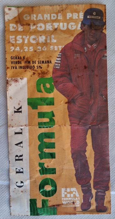 Bilhete F1 Aryrton Senna 1993