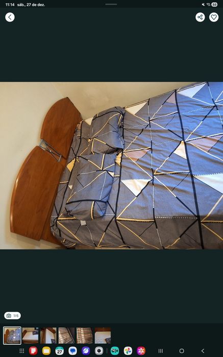 Cama de casal em Madeira Maciça