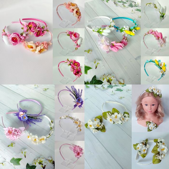 Весняний обруч, весняний віночок, обруч з квітами, святковий обруч