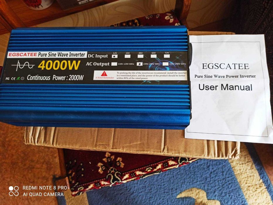 Інвертор 12v 220v Чиста синусоїда AC 220V 4000W