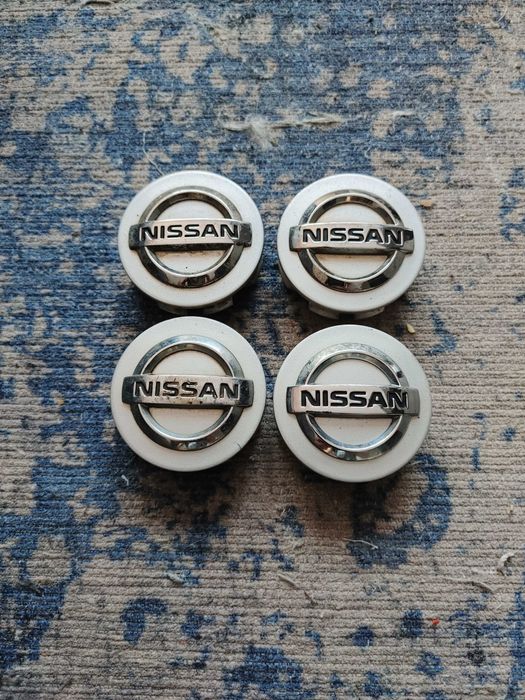 Dekielki alufelgi Nissan 54mm x 50mm oryginał srebrne chrom komplet
