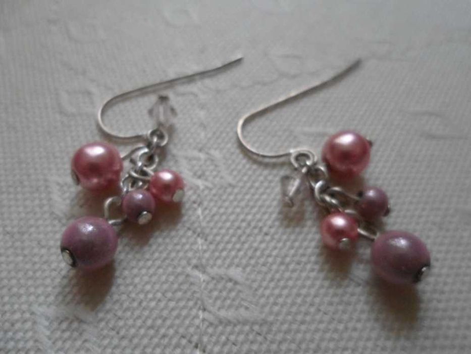 Różowe kolczyki koraliki