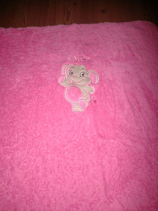 Kocyk koc dziecięcy różowy słonik nowy