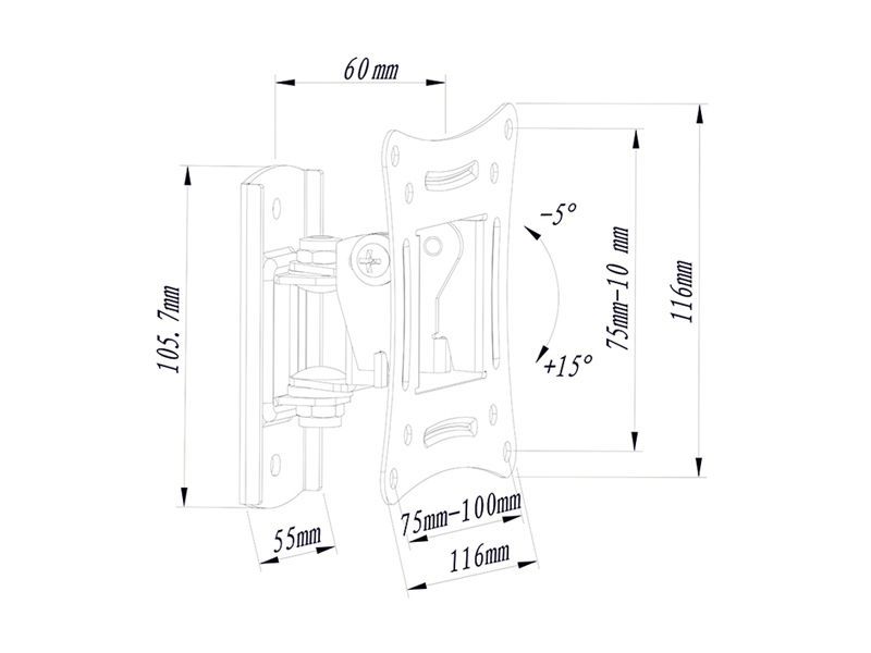 Uchwyt TV LCD HQ 10"-27" TYP X, Blow