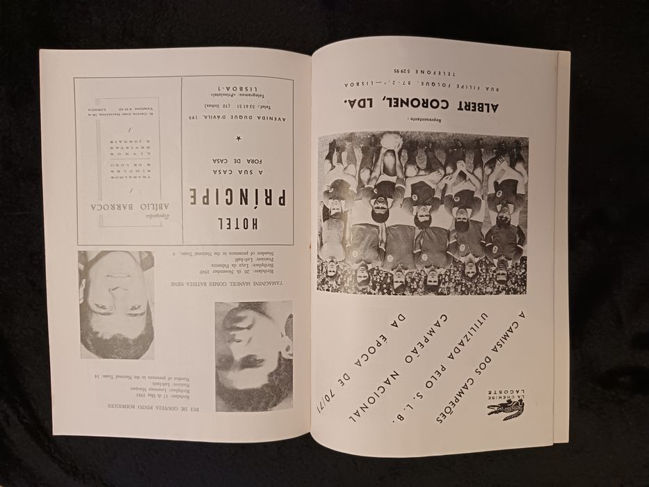 Programa Benfica vs arsenal