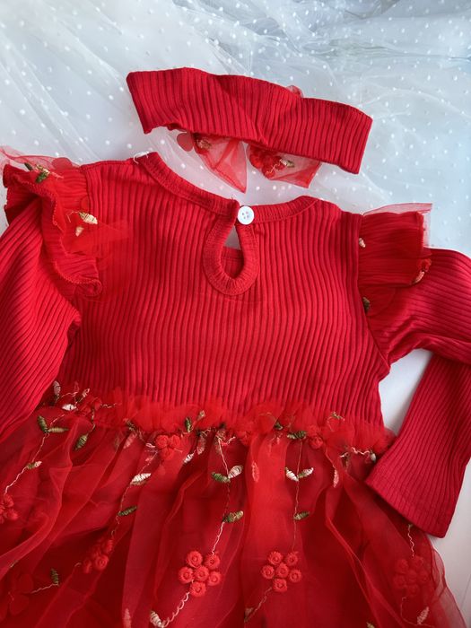 Плаття червоне дитяче на 1 рік 2 роки плаття платье красное детское
