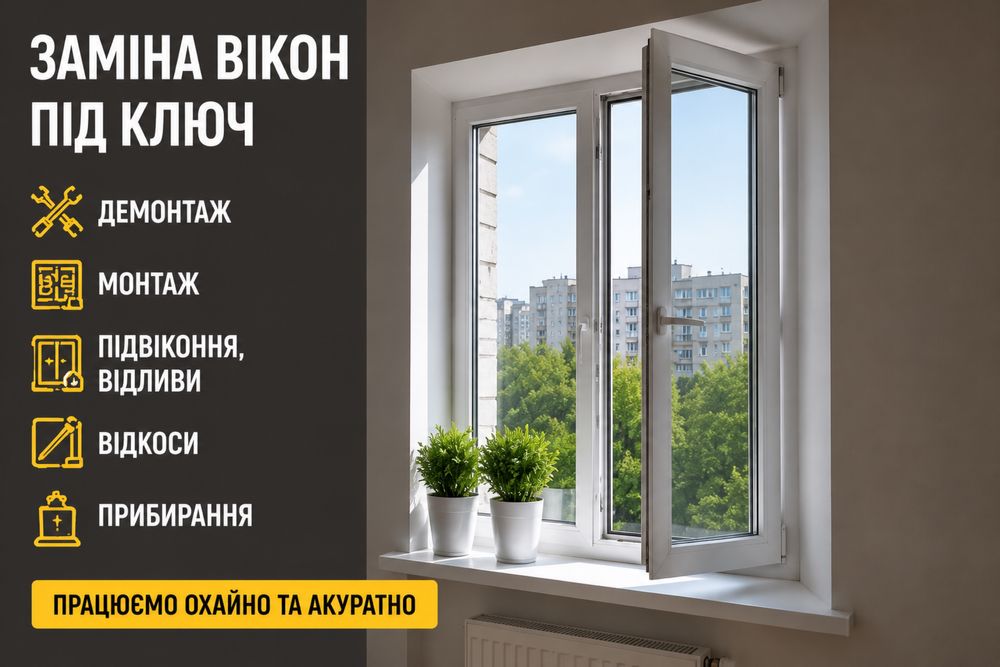 Заміна вікон в Києві, установка вікон, демонтаж вікна, установка окон киевская область качественая установка окон, замена окон киев