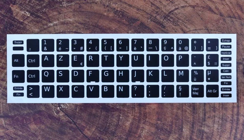 Pack 100 Película Teclado Preto Windows fr-FR 13x13 Keyboard Stickers