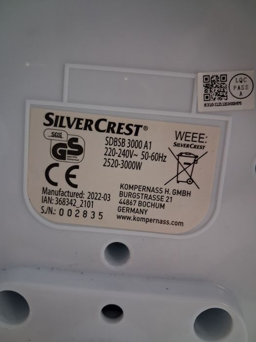 Парова система Silver Crest SDBSB 3000 A1 праска з парогенератором