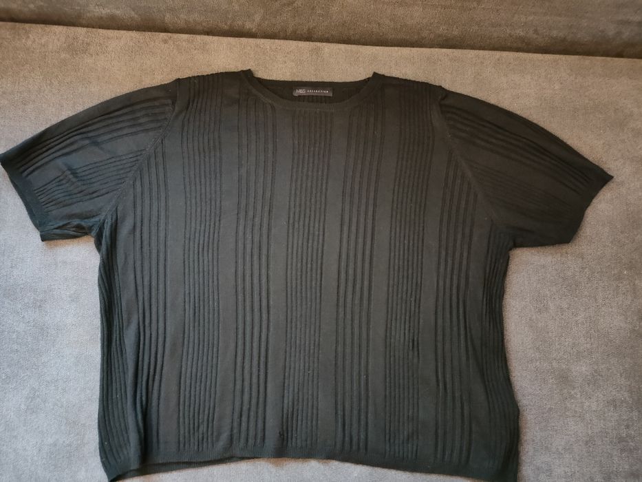 Czarna bluzka na krótki rękaw 5xl