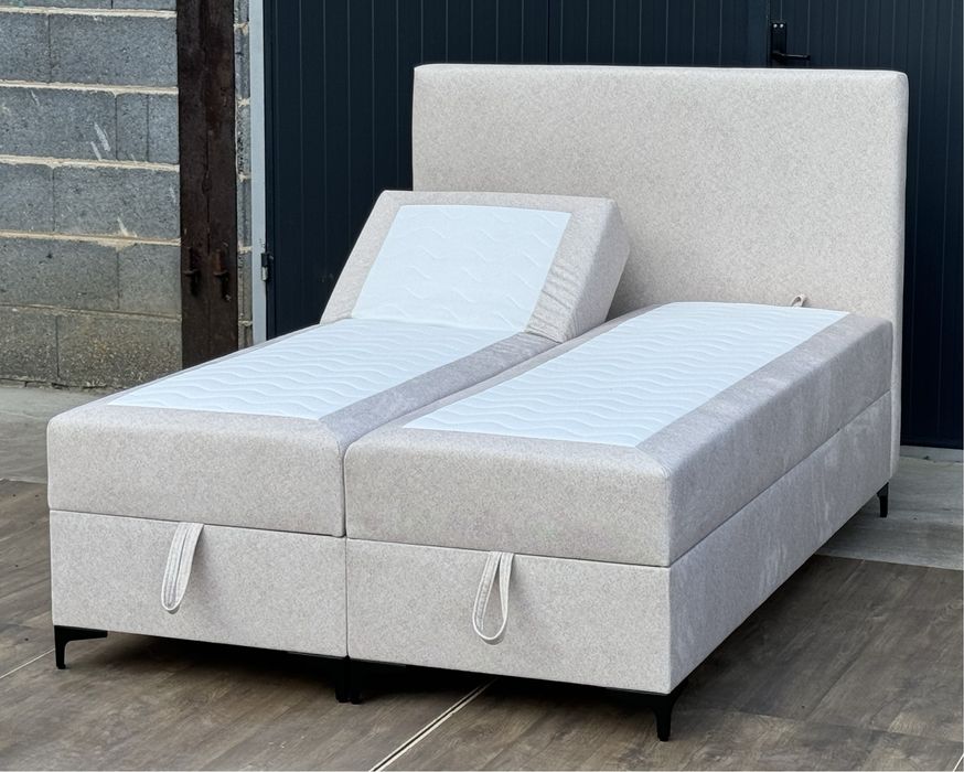 Łóżko kontynentalne 140x200 Relaks regulowany zagłówek materac