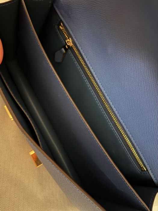Сумка Hermès Constance 26 Bag in Epsom Leather Синяя Ермес Констант