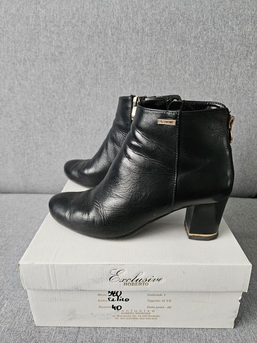 Botki skórzane rozm. 40