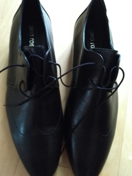 Buty GINO ROSSI r.44, czarne, męskie,nowe.