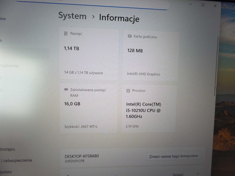 Lenovo ThinkPad E15 i5 SSD 1256 GB ram 16 GB win 11 laptop notebook