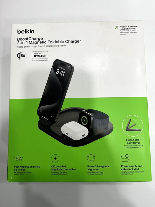 BELKIN BOOST CHARGE™ Qi2 15w Magnetic 3in1 Stand Black