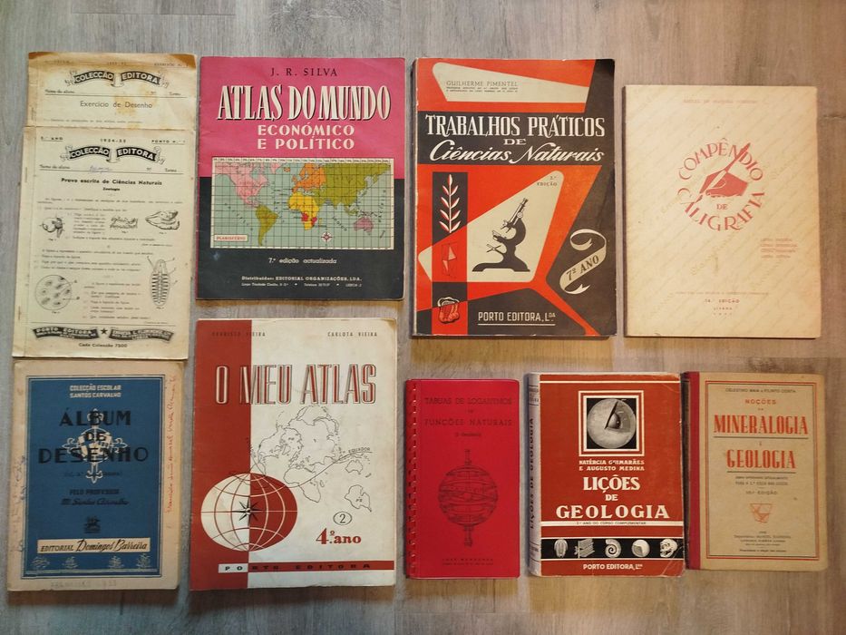 Livros Escolares Antigos - Lote 56 Livros + Cadernos de Escola Antigos Mocidade Portuguesa