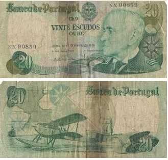 Portugal - - - 20$00 - Almirante Gago Coutinho - - - - - Notas