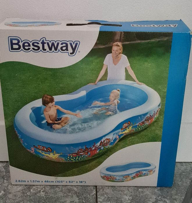 Duży Basen prostokątny Bestway Rafa Koralowa BES54118B 262 x 157 cm