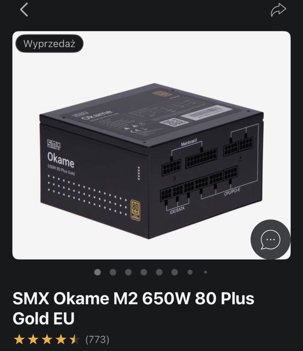 Zasilacz SMX Okame M2 650W 80 Plus Gold EU