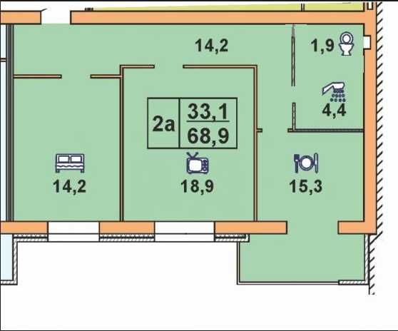 ЕОСЕЛЯ! Інвестиція в МАЙБУТНЄ-2 кім.кв з майже РЕМОНТОМ  в ЖК Сімейний