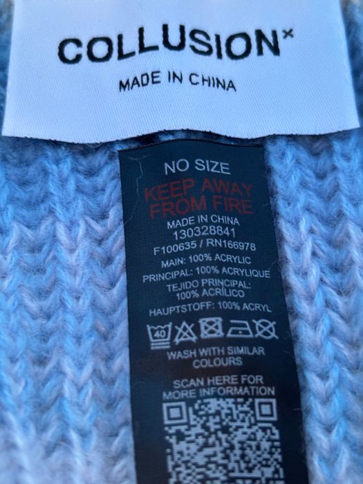 Нова в’язана шапка з вушками asos голуба блакитна градієнт бежева
