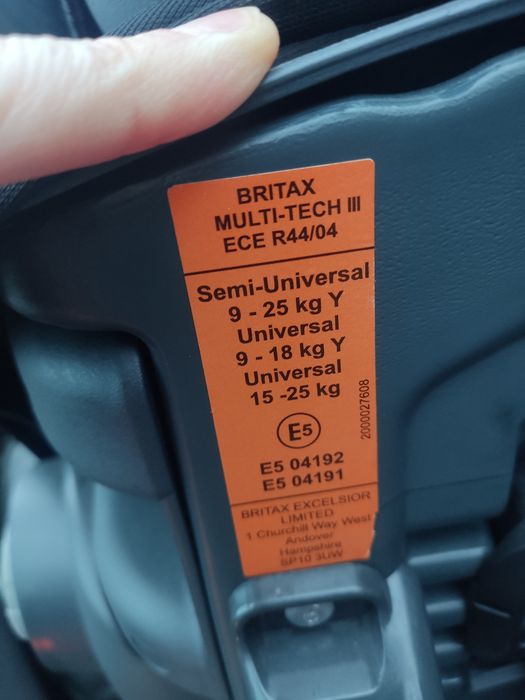 Britax Romer Multi Tech III 9-18 RWF, 9-25 przodem