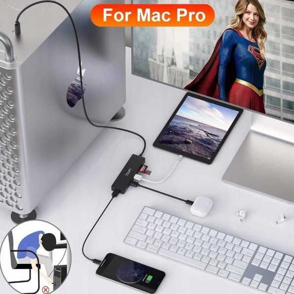 TSUPY HUB 4w1 USB-C Czytnik kart Micro SD, USB 3.0