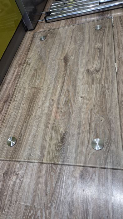 Стіл кухонний, обідній, скляний 110×65×75