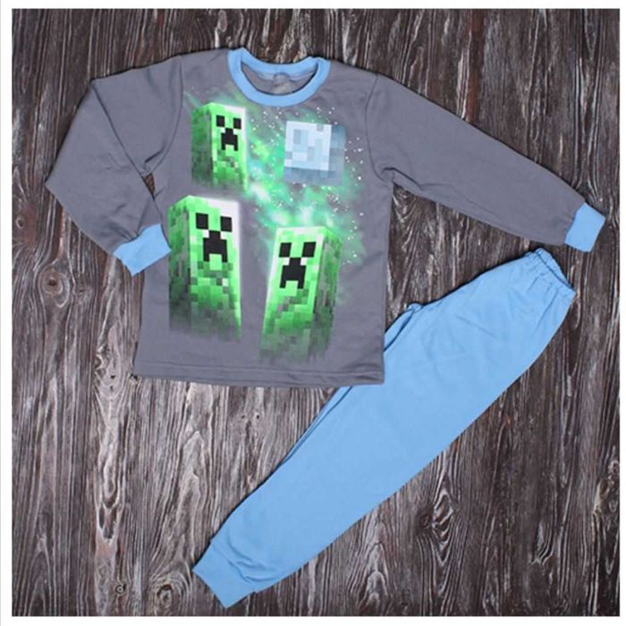 Утеплена піжама 4 моделі,з гри Майнкрафт, футера з начосом,116-140