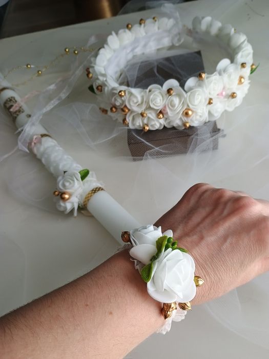 Wianek do komunii złoty