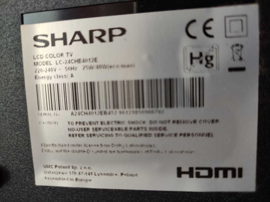 Sprzedam telewizor SHARP 24 Całe LC-24CHE4012E