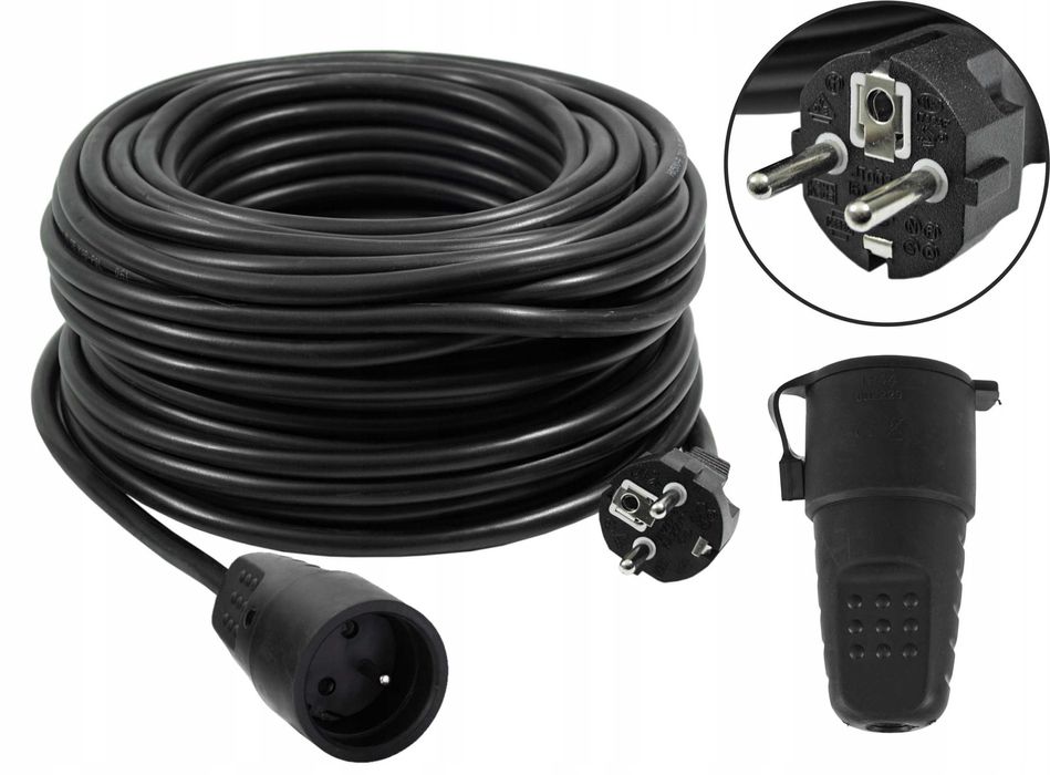 Przedłużacz polski budowlany ogrodowy 20m 3x2,5 ip44 gniazdo gruby