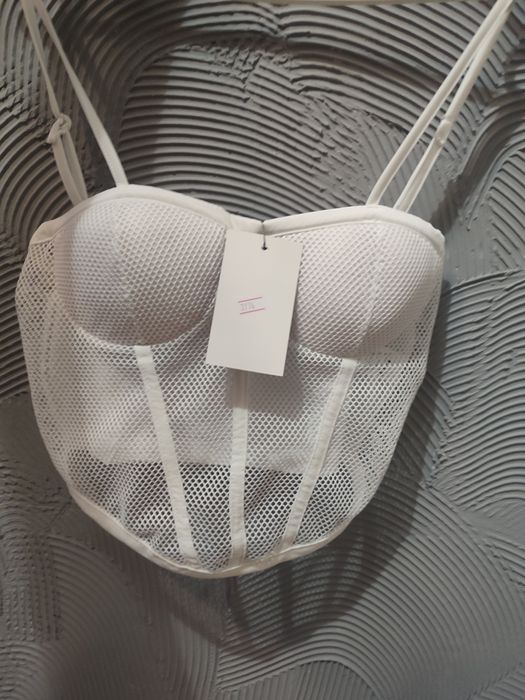 Gorset bialy siateczka nowy