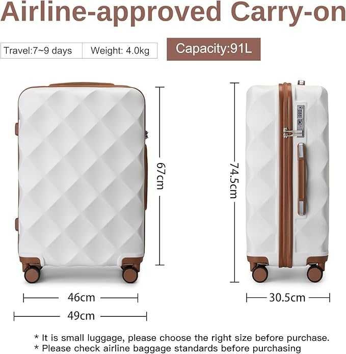 BRITISH TRAVELLER K2395L Duża Walizka podróżna 91l zamek TSA 4 kółka