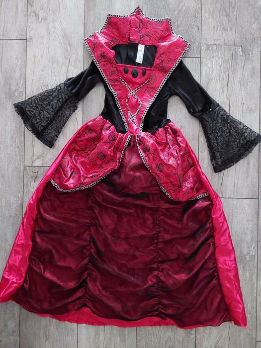 Strój karnawałowy Halloween sukienka Dracula r. 122/128
