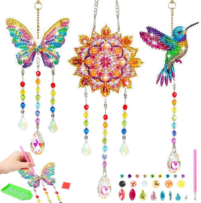 Diamentowe malowanie 5D dzwonków wietrznych DIY