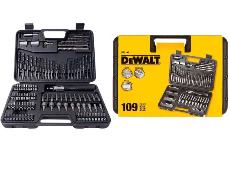 *OKAZJA* DeWALT DT0109 Zestaw Wierteł Do Metalu Drewna Muru 109el