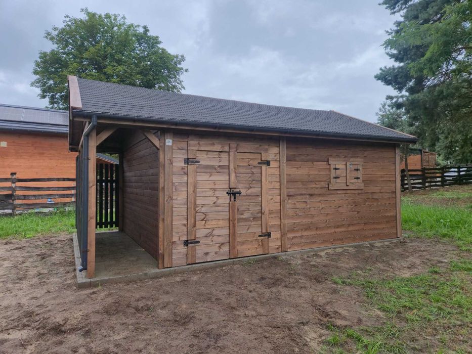 Domek ogrodowy WILL PREMIUM 4x6 m z drewutnią 4x1 m