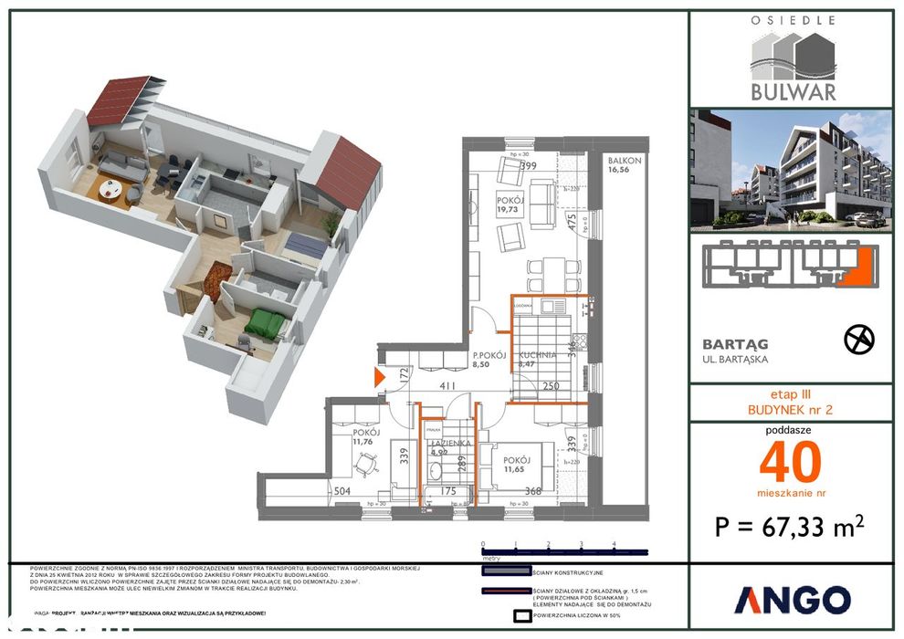 mieszkanie 3 pok. z oddzielną kuchnią