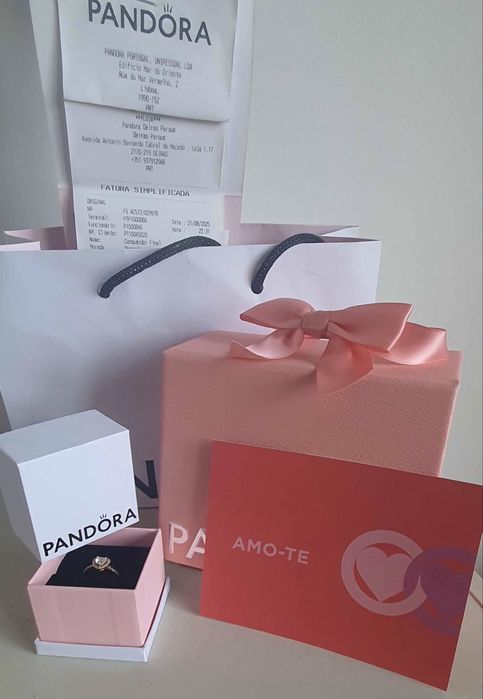 Anel Pandora Brilhante Dourado | Novo na Caixa Original