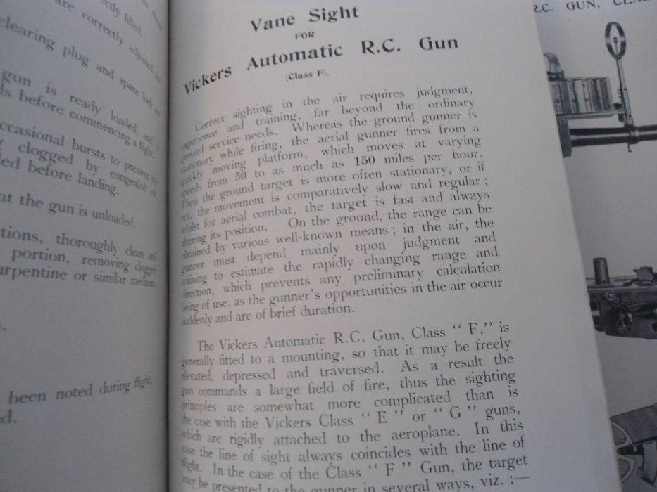 Manual de Instruções da Vickers Automatic RC Gun, Class F (1931/1932)