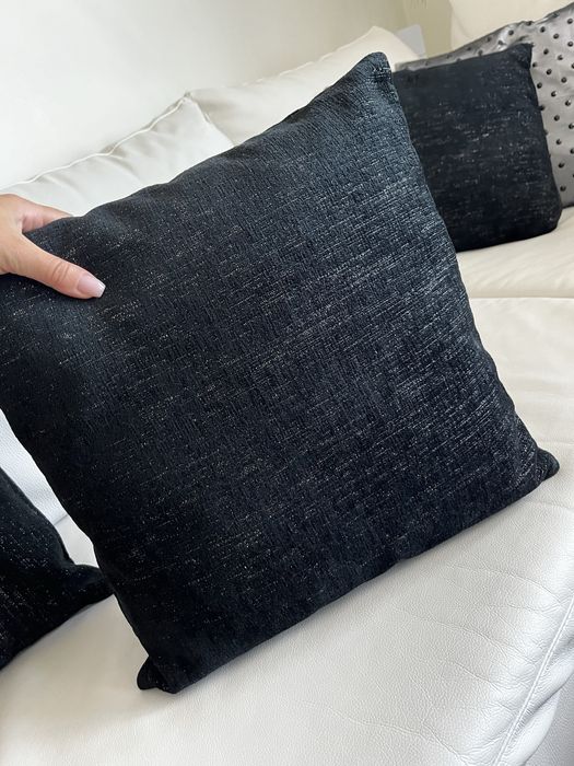 Conj Cortinados 2pares Pretos Blackout, 4 capas almof,1 centro mesa