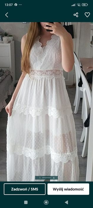 Sukienka biała maxi