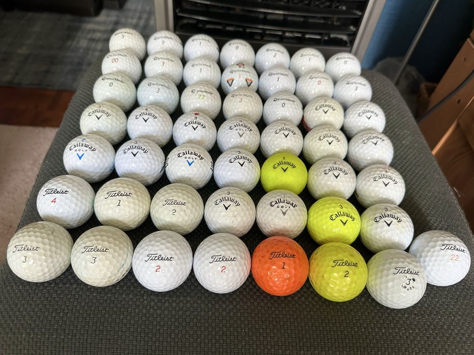 Lote 50 Bolas de Golfe Premium - Callaway, TaylorMade e Titleist
