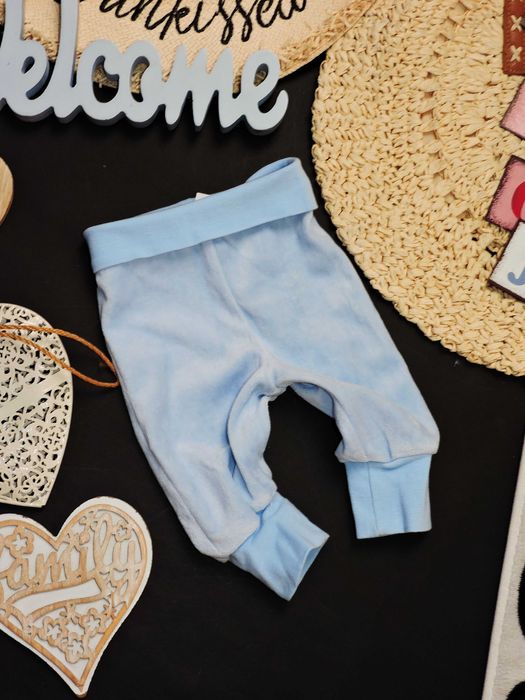 H&M - welurowe spodnie pumpy , błękit r 62