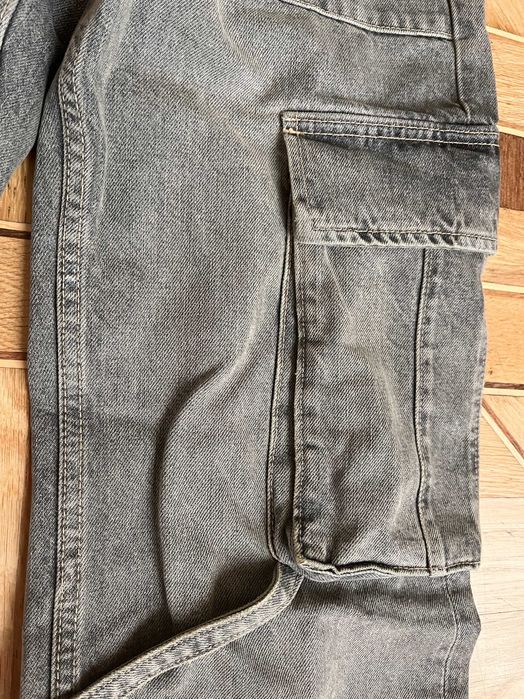 Жіночі карго джинси zara 34 розмір xs-s з кишенями широкі сірі