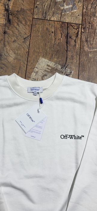 Biała bluza męska mlodzieziwa bez kaptura Off white S oversize