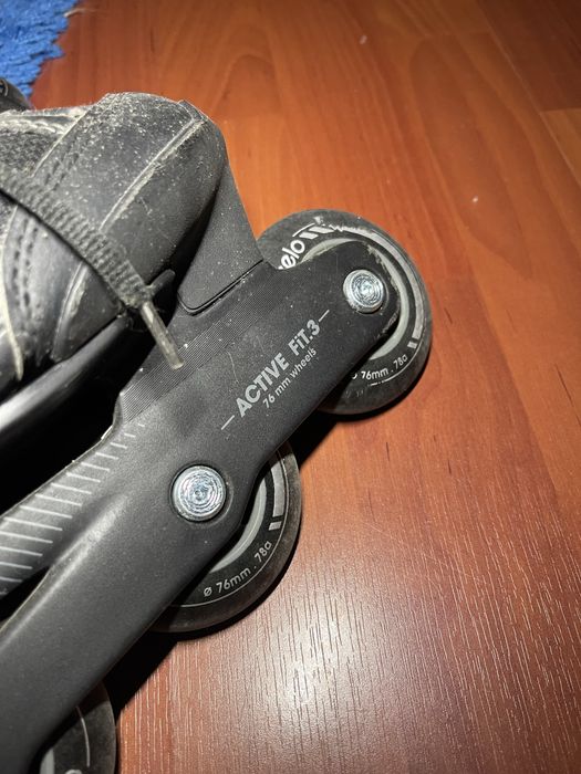 Patins em linha, oxelo, pretos como novo