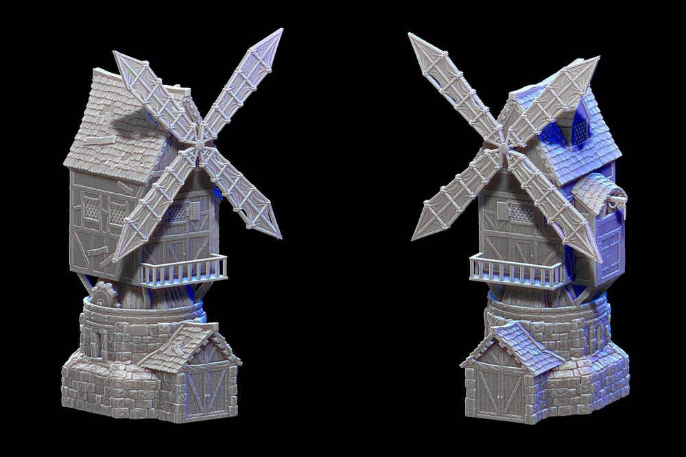 Windmill - tereny, domki do gier bitewnych druk 3D FDM